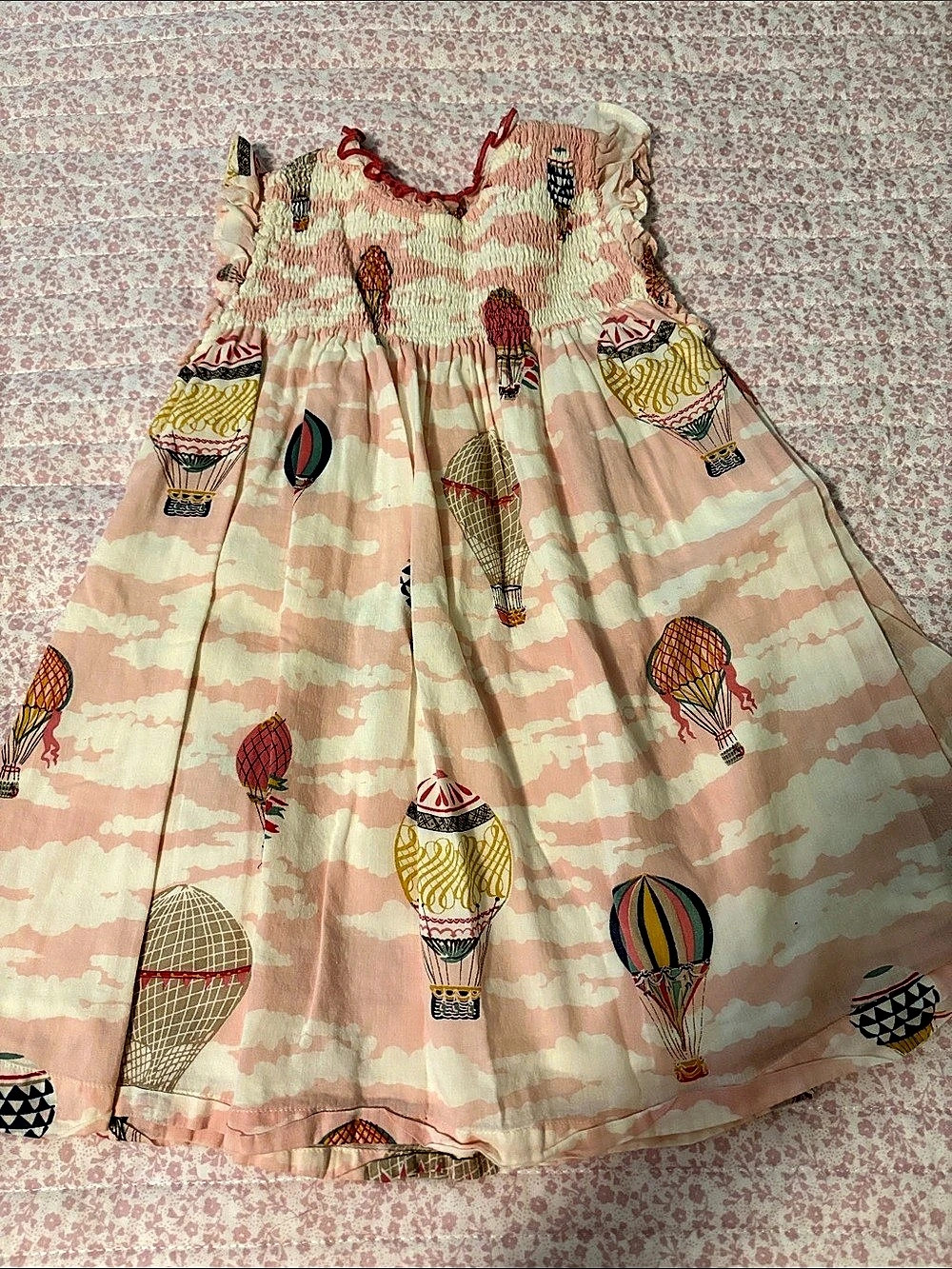 Pink Chicken Girls Stevie Puff Sleeve Dress - Balloon Bunches in Pink & Green